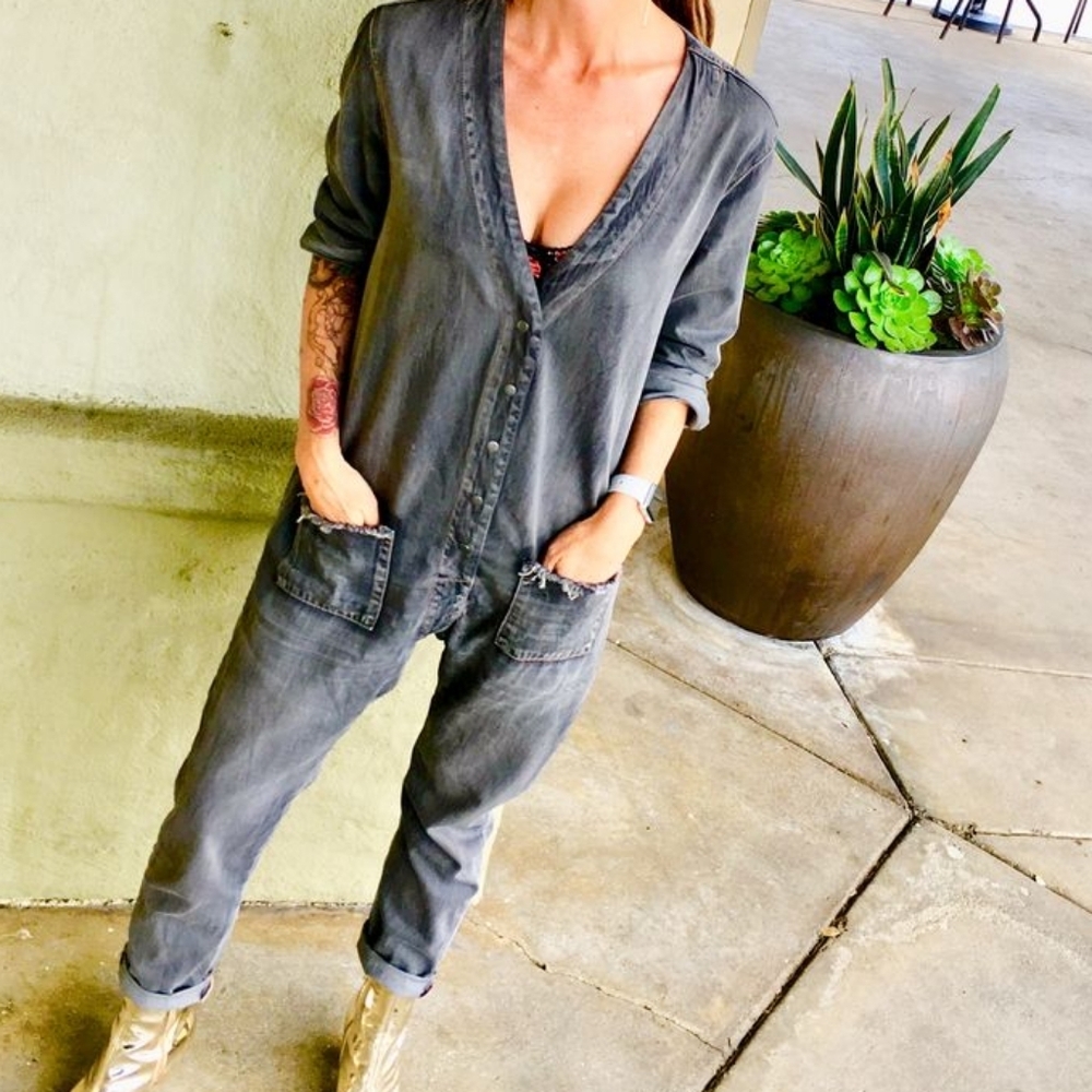 One × Oneteaspoon Luxe Denim Jumpsuit Size XS